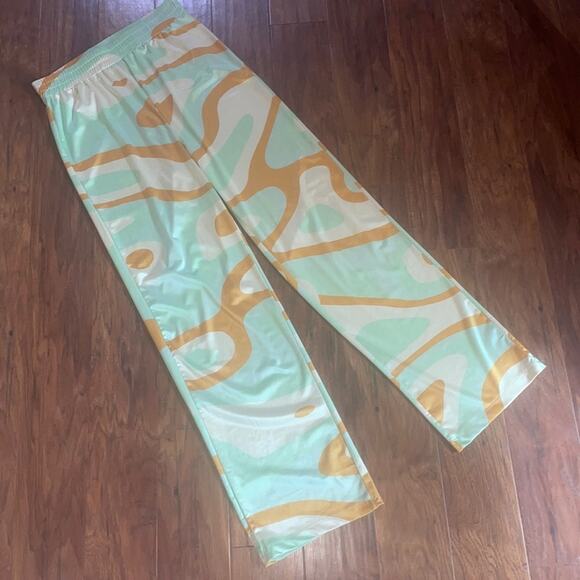 HOSBJERG Riley Printed Pants Medium M TRIPPY FUNKY RETRO MOD - Picture 2 of 8